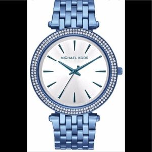 Michael Kors Darci Crystallized Blue Steel watch
